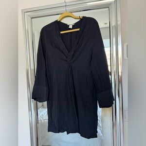 H&M Black Long Sleeve Twist Front Dress